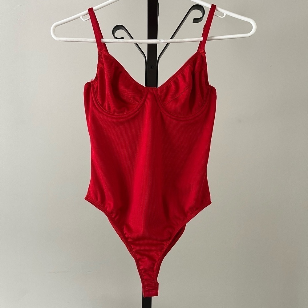 Coco & Yves Red Bodysuit, Size Small.